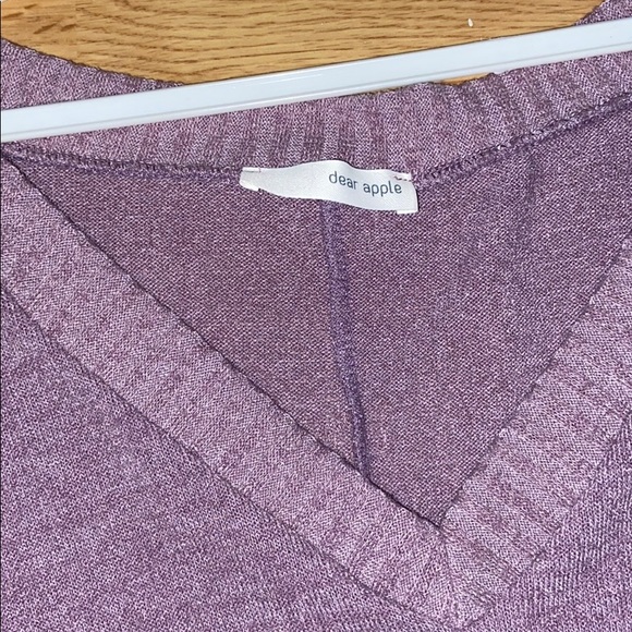 Purple Short Sleeve Sweater Top - Picture 2 of 3